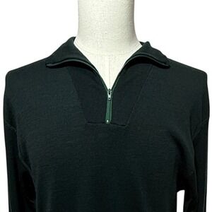 Filson Sweater Mens XL Green Wool 1/4 Zip Pullover Tall Style 1305 Long Sleeve‎